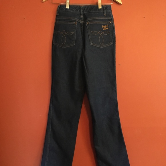 Vintage wide Leg super high waist 70’s jeans - Picture 4 of 7